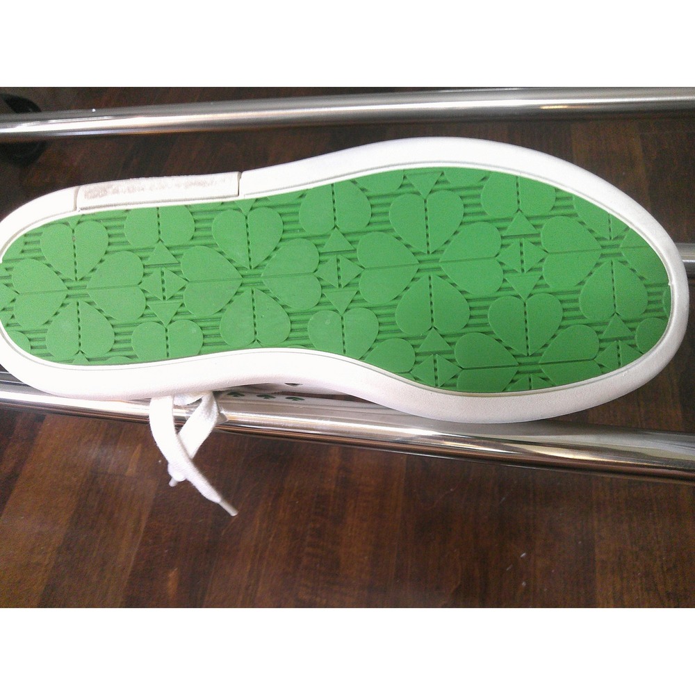 Kate Spade Lift Sneakers Womens 7.5 White Green Leather Floral Excellent K6254 - Picture 6 of 13